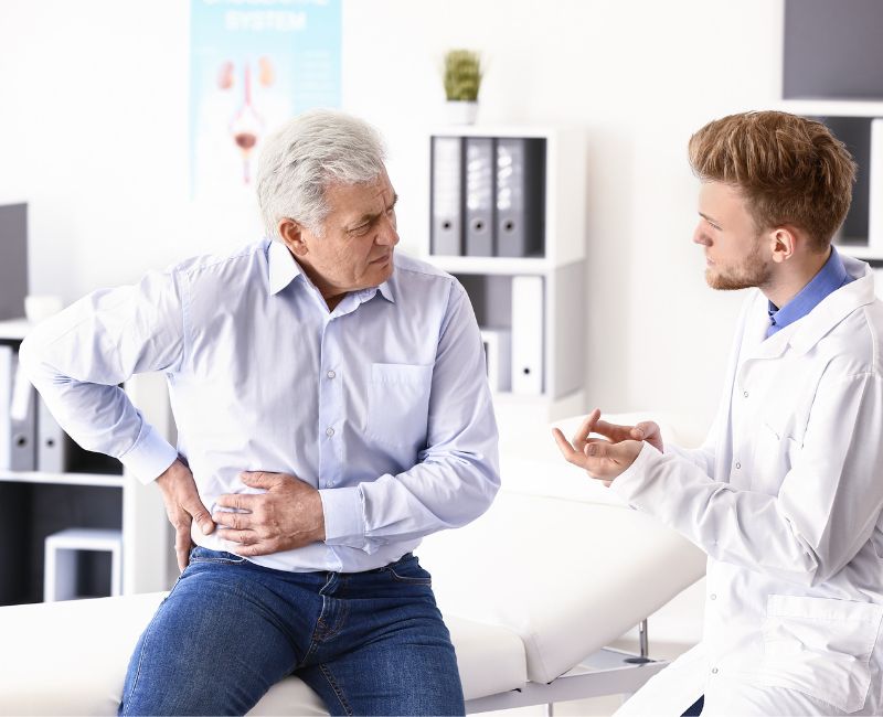 Nephrologist speaking to a patient