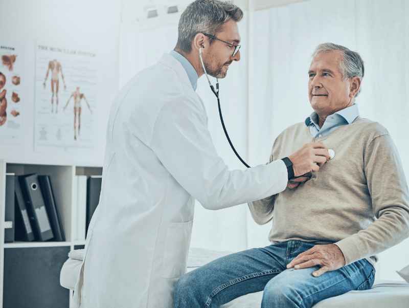 Man checking his blood pressure